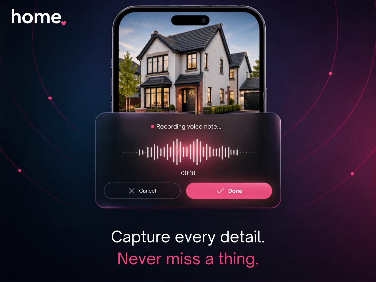 Otto auto-mode dashboard — voice dictation routing observations to RICS Level 2 report sections with confidence scoring and inline AI rewrite